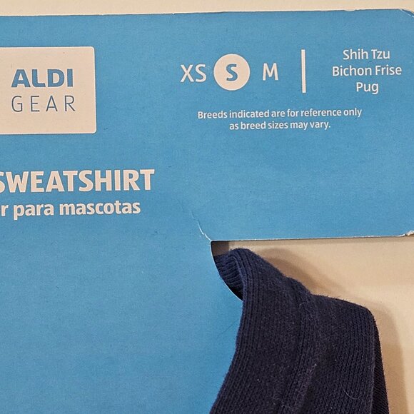 ALDI Gear Pet Dog Dark Blue Hoodie Sweatshirt 2024  Size SMALL NWT - Picture 10 of 13